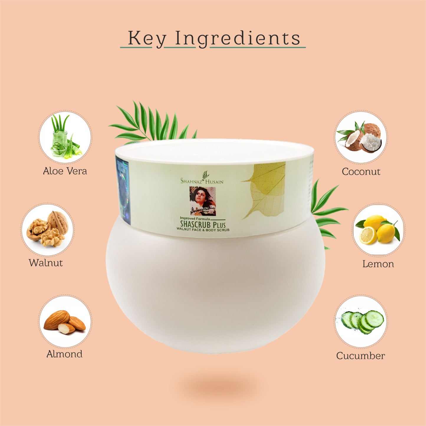 Shahnaz Husain Shascrub Plus - Walnut Face & Body Scrub