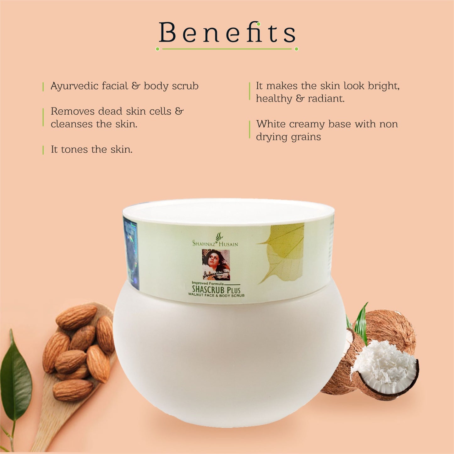 Shahnaz Husain Shascrub Plus - Walnut Face & Body Scrub