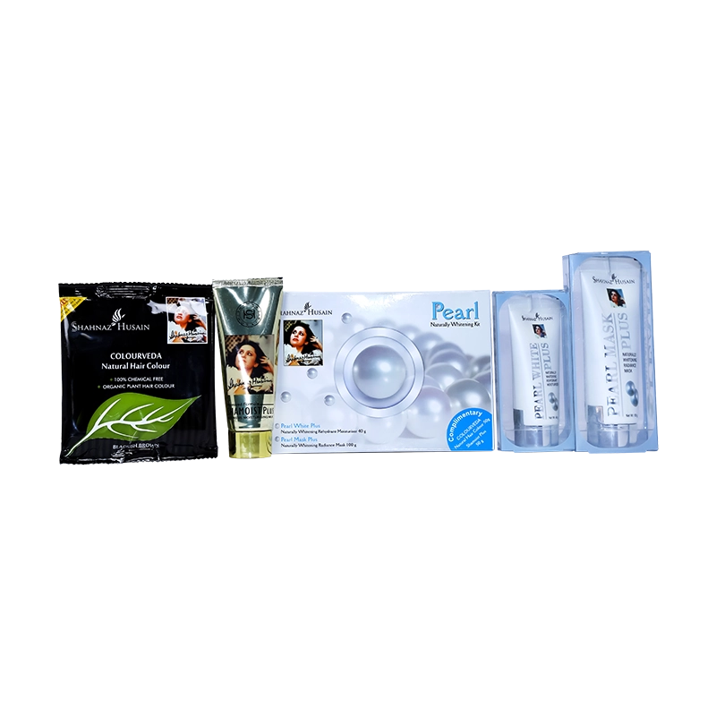 Shahnaz Husain Pearl Naturally Whitening Kit (P.W.P.40gm+P.M.P.100 gm Free Shamoist Plus 50 gm & Colour Veda Natural Hair Colour 50 gm