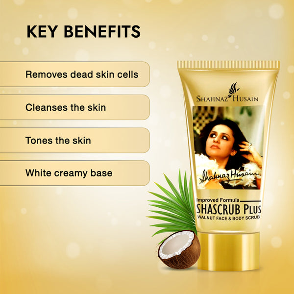 Shahnaz Husain Shascrub Plus-Walnut Face & Body Scrub 40g