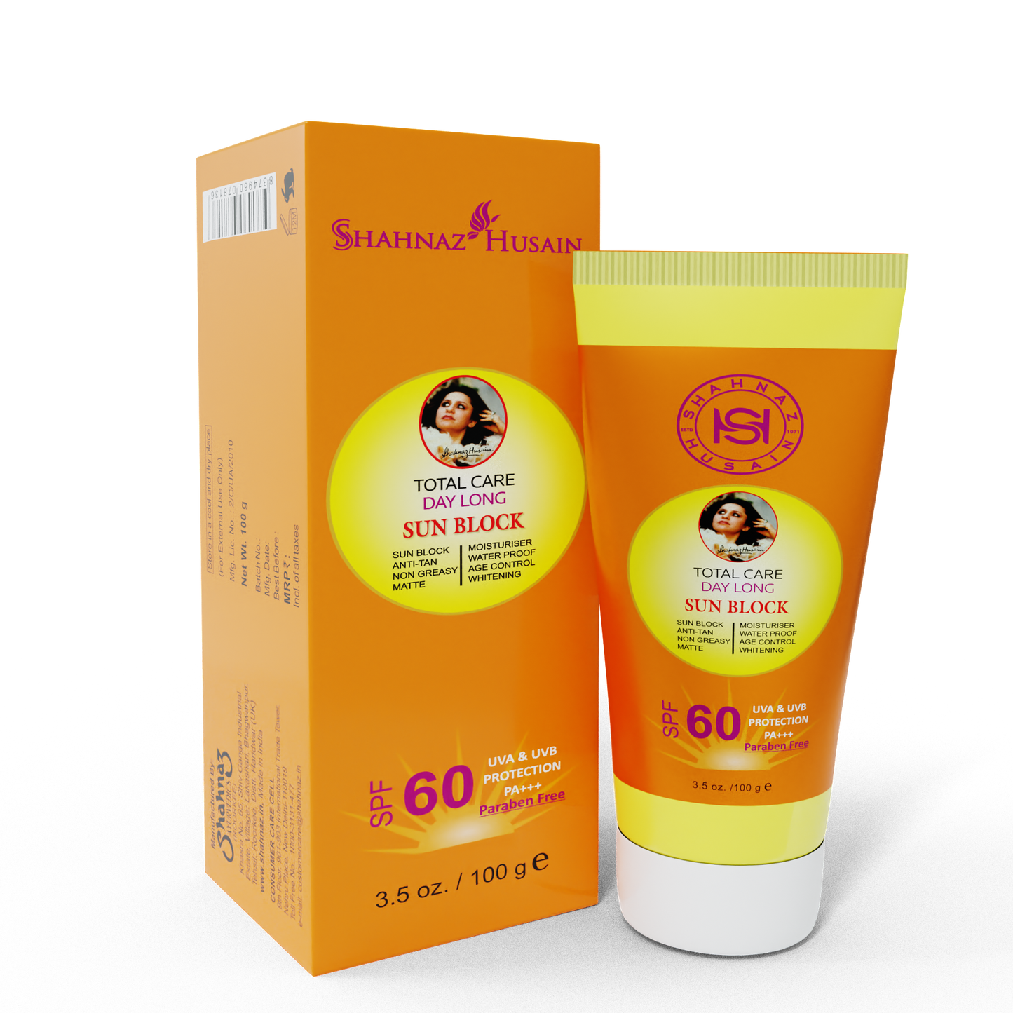 Shahnaz Husain Total Care Day Long Sun Block - SPF-60 - 100g