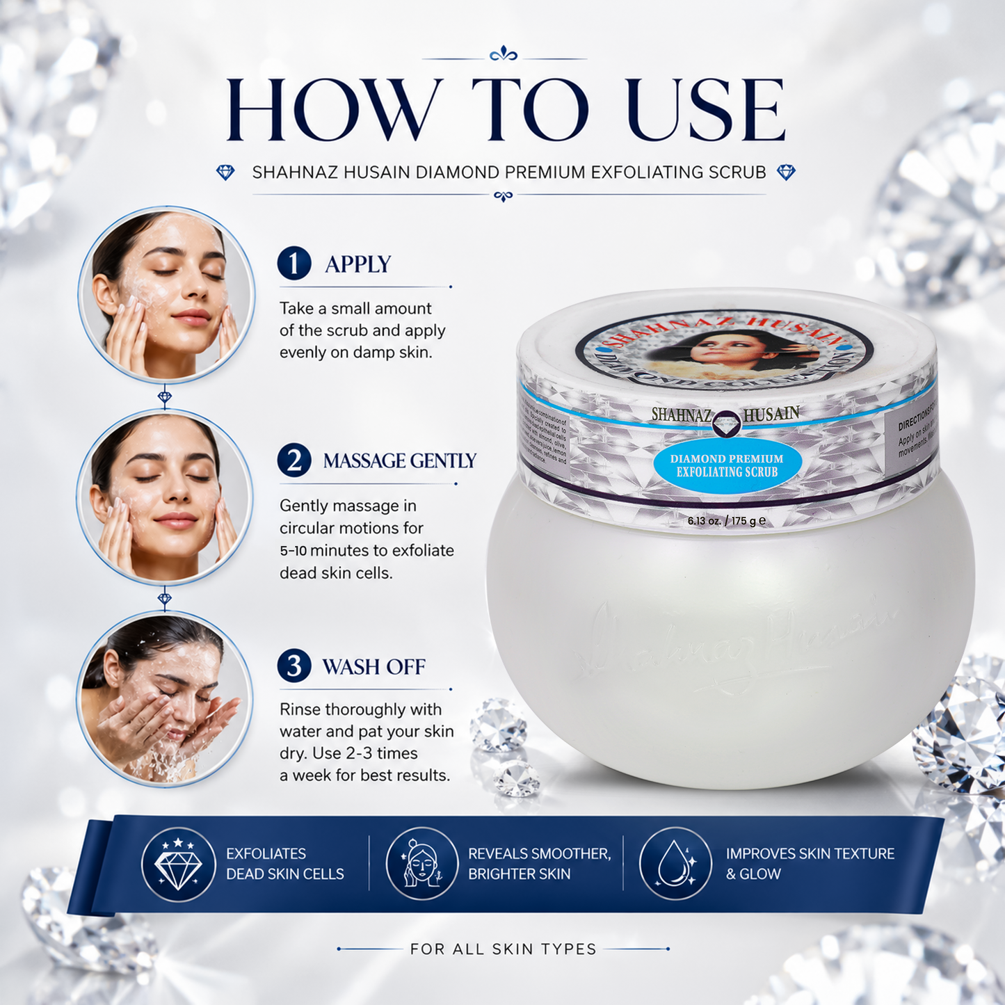 Shahnaz Husain Diamond Premium Exfoliating Scrub | 175g