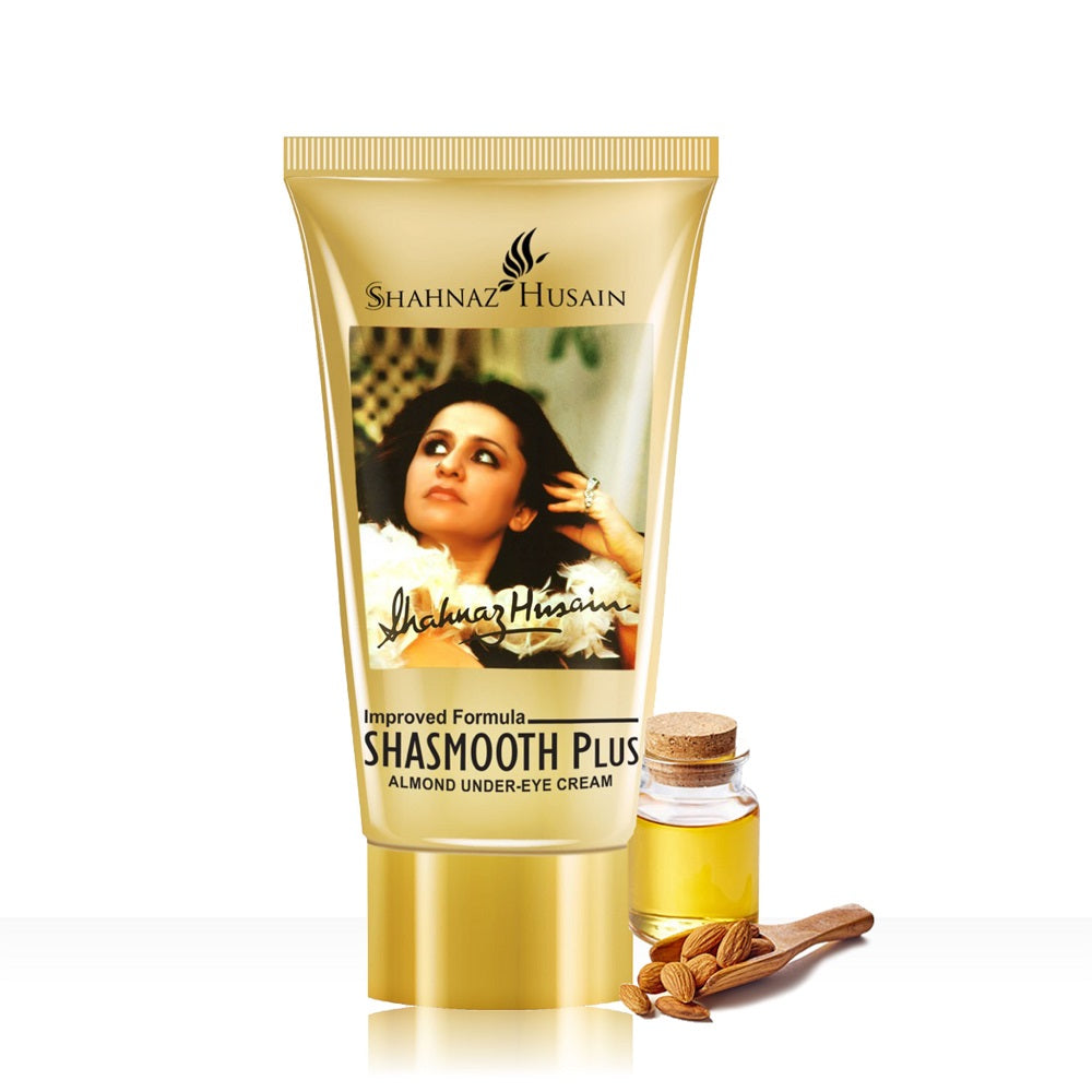 Shahnaz Husain Precious Pearl White Plus Cream – Naturally Whitening Rehydrant Moisturiser – 500g + Shasmooth Plus – Almond Under Eye Cream – 40g