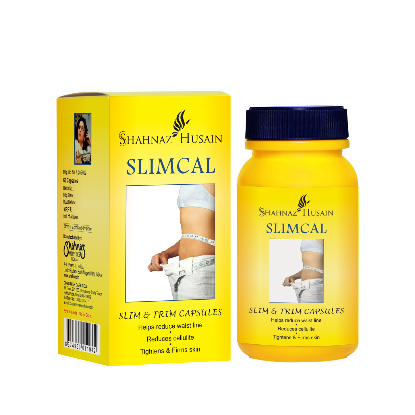 Shahnaz Husain Slimcal Slim & Trim Capsules - 60 Capsules X Pack of Two