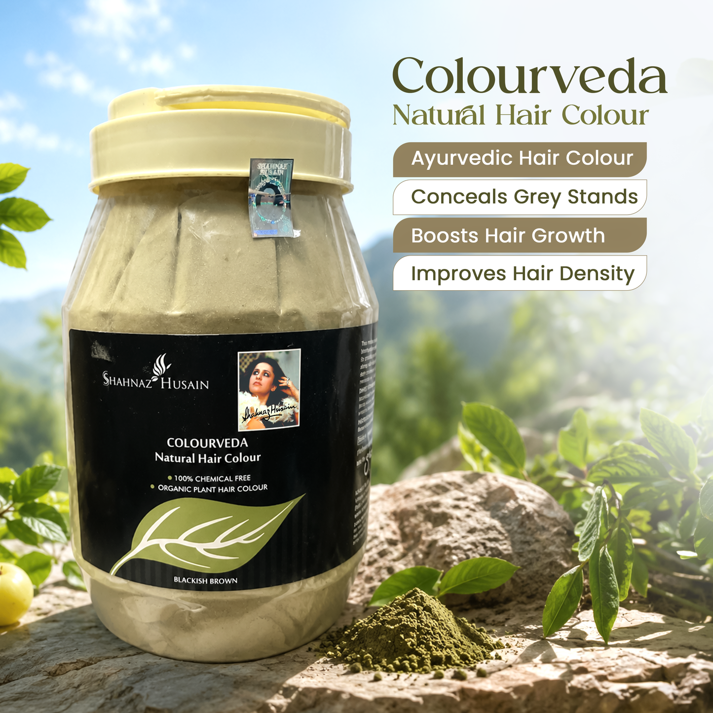 Shahnaz Husain Colourveda Natural Hair Colour Blackish Brown | 1000g