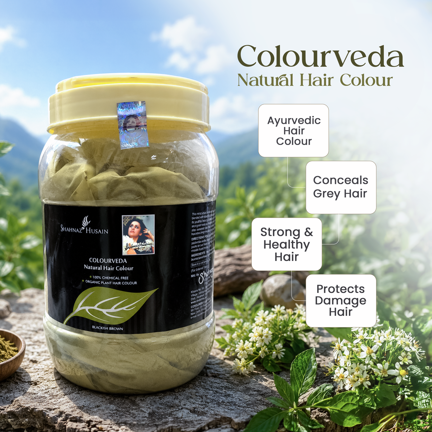 Shahnaz Husain Colourveda Natural Hair Colour Blackish Brown | 500g