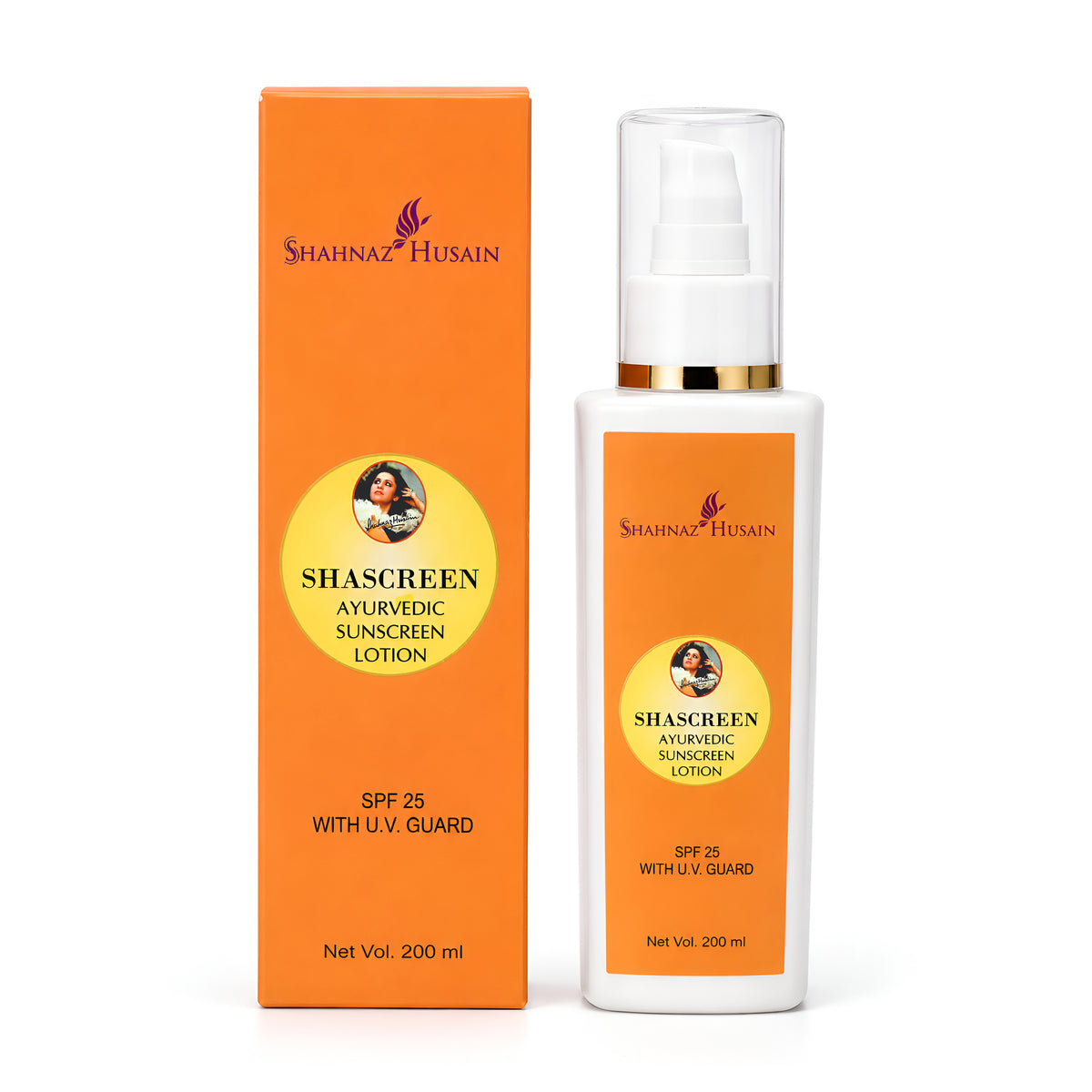 Shahnaz Husain Shascreen - Ayurvedic Sunscreen Lotion (SPF-25 with UV Guard) | 200ml