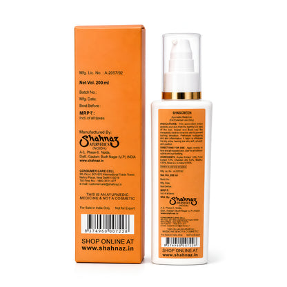 Shahnaz Husain Shascreen - Ayurvedic Sunscreen Lotion (SPF-25 with UV Guard) | 200ml