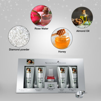 Shahnaz Husain Gold Skin Radiance Timeless Youth 10gx4 Kit + Diamond Skin Revival Kit 10gx4