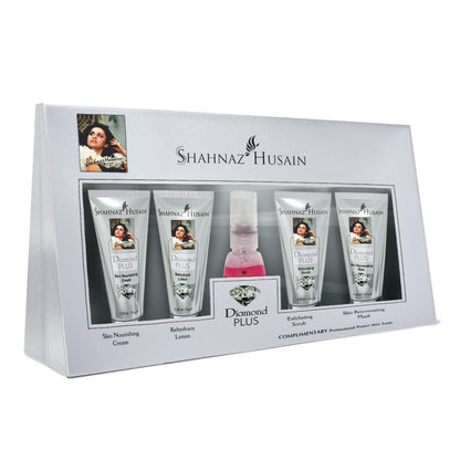 Shahnaz Husain Diamond Skin Revival Kit 10gx4 (Diamond Nourishing Cream, Diamond Scrub, Diamond Lotion, Diamond Rejuvenating Mask) - FREE-Professional Power Skin Tonic | 15ml