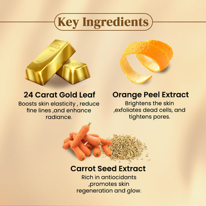 Shahnaz Husain Gold Skin Radiance Timeless Youth 10gx4 Kit (G. Scrub ,G. Gel, M.Cream, G.Mask) FREE-Professional Power Skin Tonic | 15 Ml
