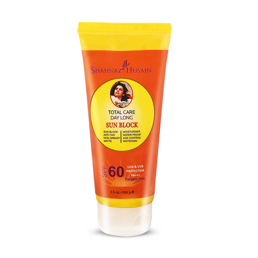 Shahnaz Husain Total Care Day Long Sun Block - SPF-60 - 100g