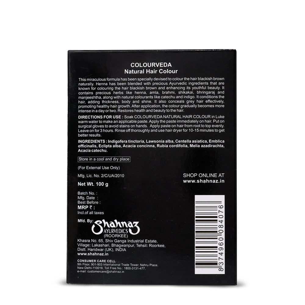 Shahnaz Husain Colourveda Natural Hair Colour (BLACKISH BROWN) X Pack of 2