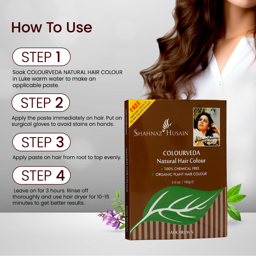 Shahnaz Husain Colourveda Natural Hair Colour | 100g (DARK BROWN)
