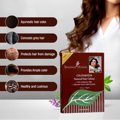 Shahnaz Husain Colourveda Natural Hair Colour | 100g (DARK BROWN)