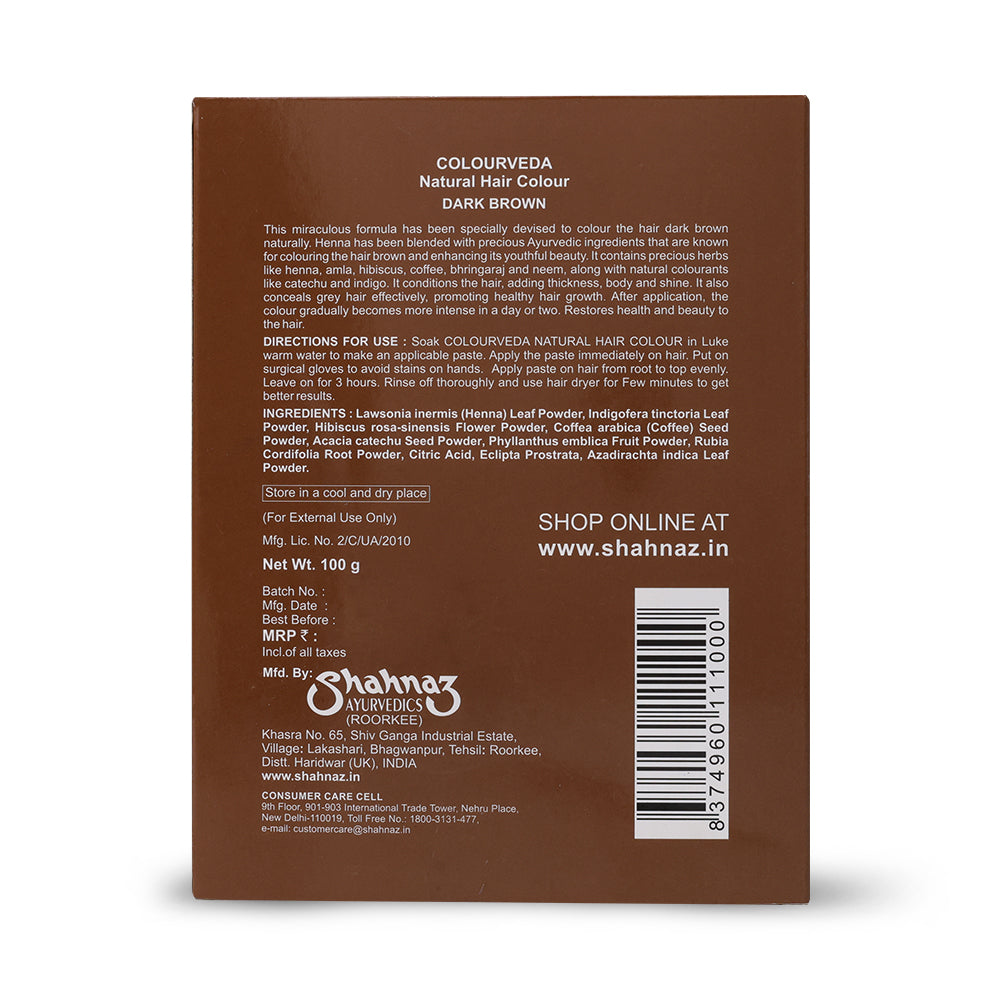 Shahnaz Husain Colourveda Natural Hair Colour | 100g (DARK BROWN)