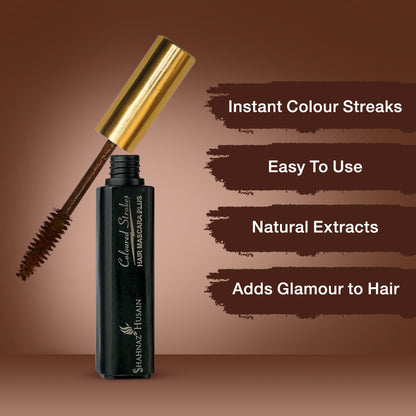 Shahnaz Husain Hair Mascara Plus - Instant Glamour Hair Colour - 10ml/ Shade No.5- Brown