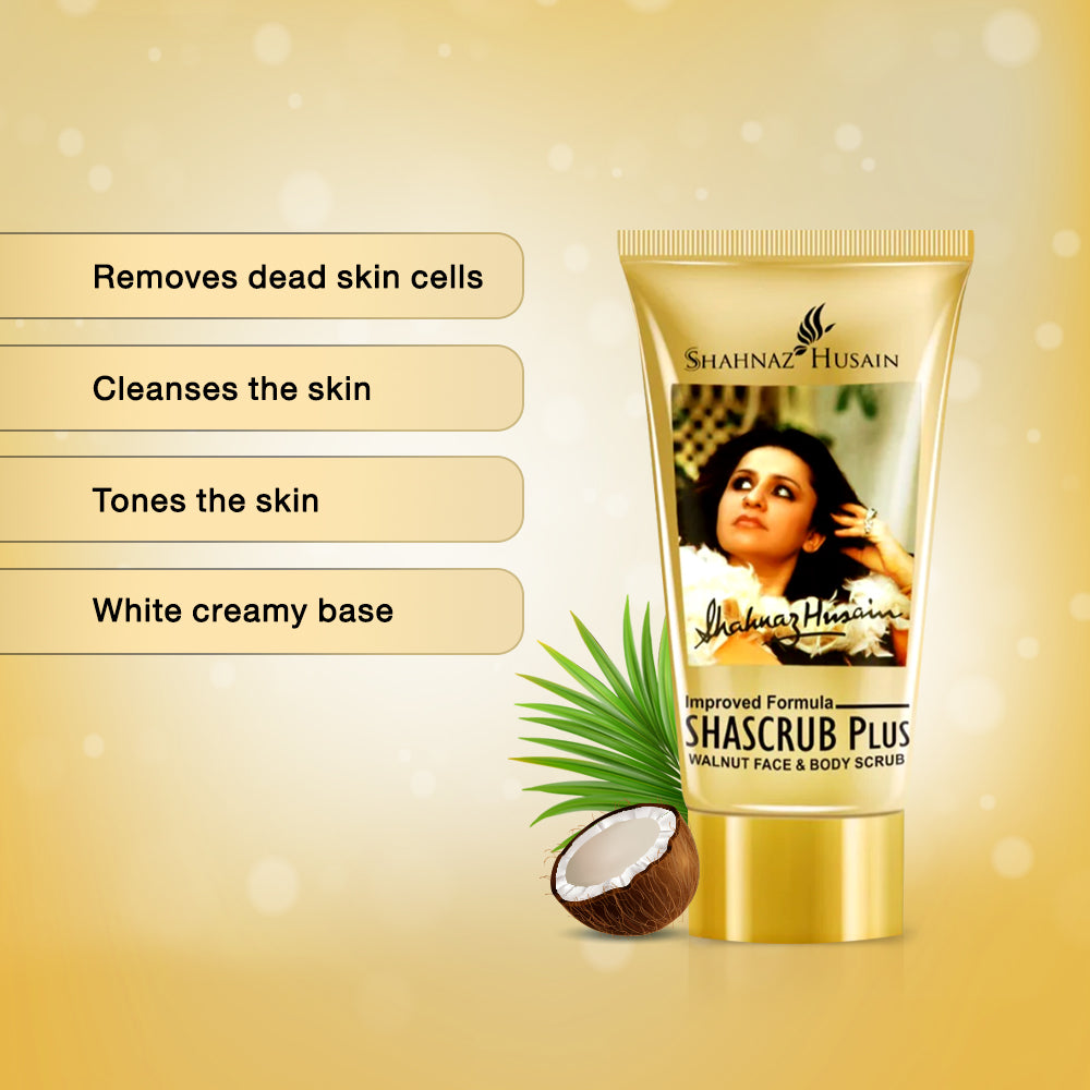 Shahnaz Husain Shascrub Plus - Walnut Face & Body Scrub