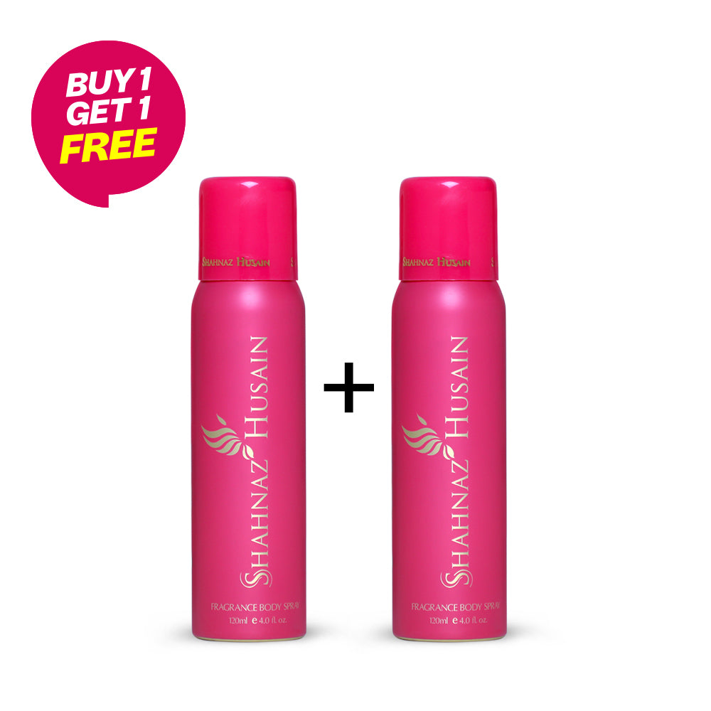Shahnaz Husain Deodorant - Regular Pink Fragrance Body Spray for Women | 120ml (1+1)