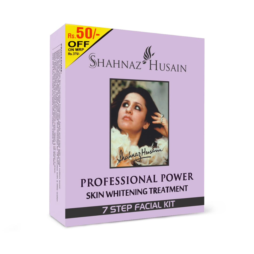 Shahnaz Husain Professional Power Skin Whitening Treatment 7 Steps Facial Kit (48g + 15ml)
