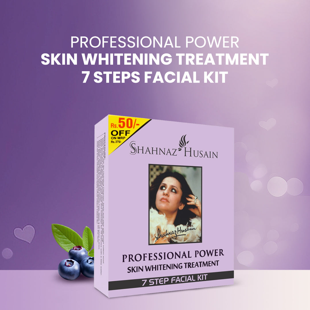 Shahnaz Husain Professional Power Skin Whitening Treatment 7 Steps Facial Kit (48g + 15ml)