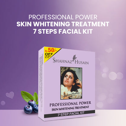 Shahnaz Husain Professional Power Skin Whitening Treatment 7 Steps Facial Kit (48g + 15ml)