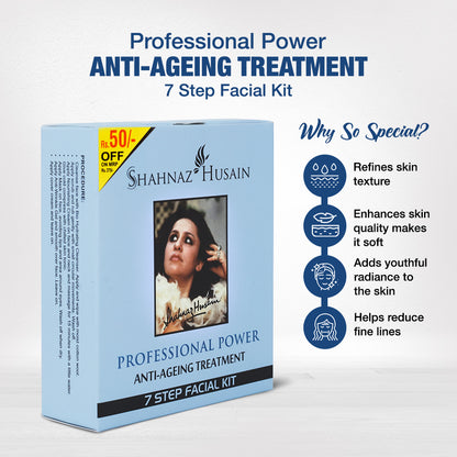 Shahnaz Husain Professional Power Anti-Ageing Treatment 7 Step Facial Kit | (48g + 15ml)