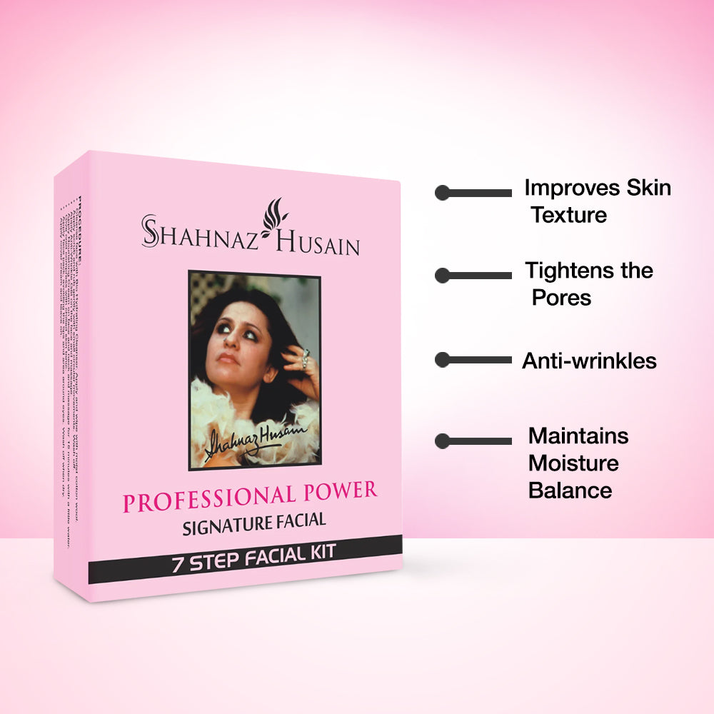 Shahnaz Husain Professional Power Signature Facial Steps- 7 Step Facial Kit (48g + 15ml)