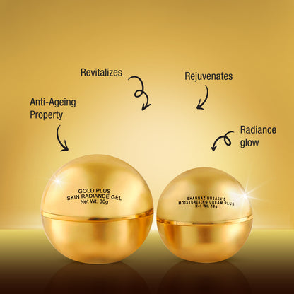 Shahnaz Husain Nature's Gold Skin Radiance Gel (Anti-Ageing) + (Shahnaz Husain Moisturising Cream) - 30+10g