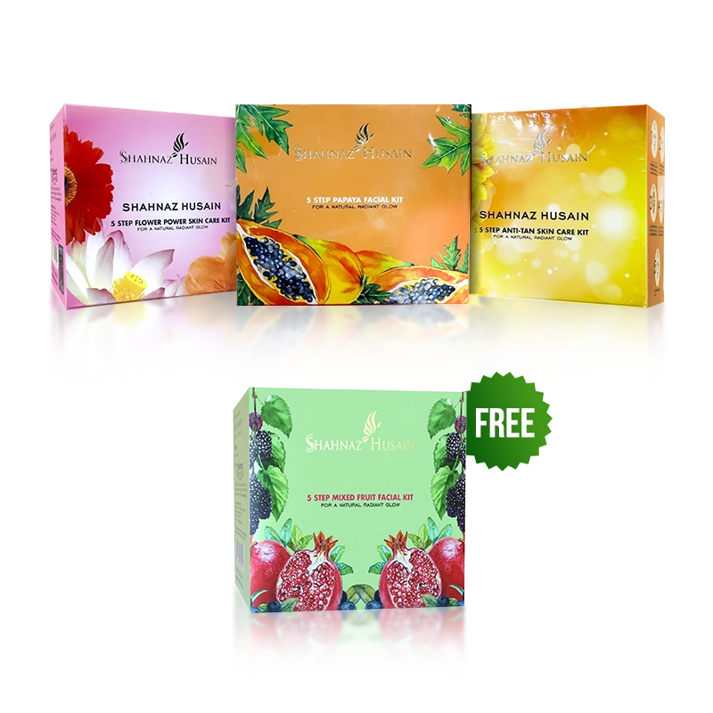 Shahnaz Husain 5 Step Combo Kit Free 5 Stepmix Fruit Facial Kit -200gm