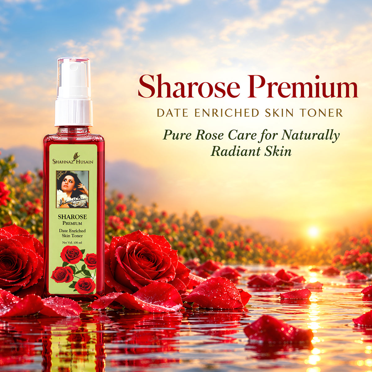 Shahnaz Husain Sharose Premium Date Enriched Skin Toner | Glow Reset