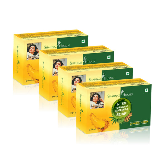 Shahnaz Husain Neem Turmeric Aloevera Soap  X Pack of Four.