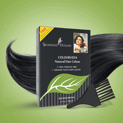 Shahnaz Husain Colourveda Natural Hair Colour (BLACKISH BROWN) X Pack of 2