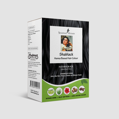 Shahnaz Husain Shablack Henna based Hair Colour | Natural Black (Ammonia Free)