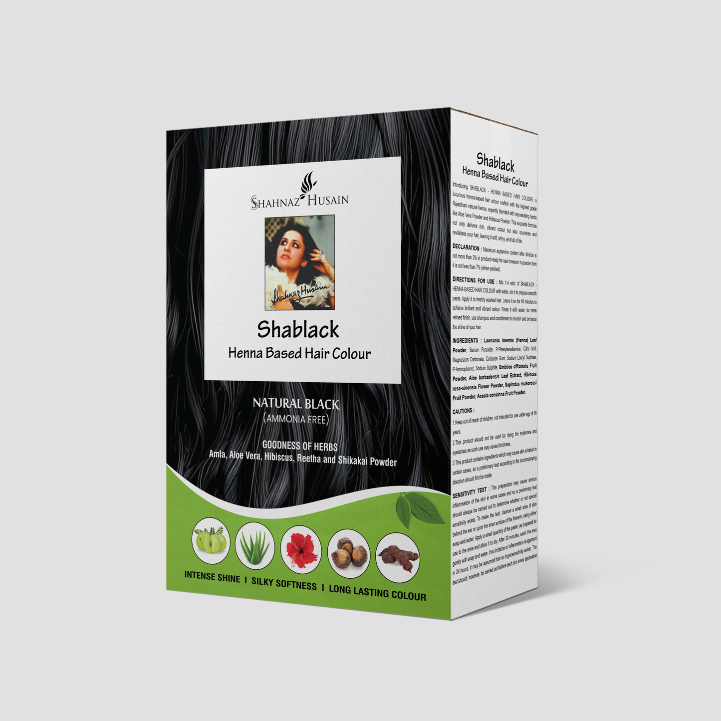 Shahnaz Husain Shablack Henna based Hair Colour | Natural Black (Ammonia Free)