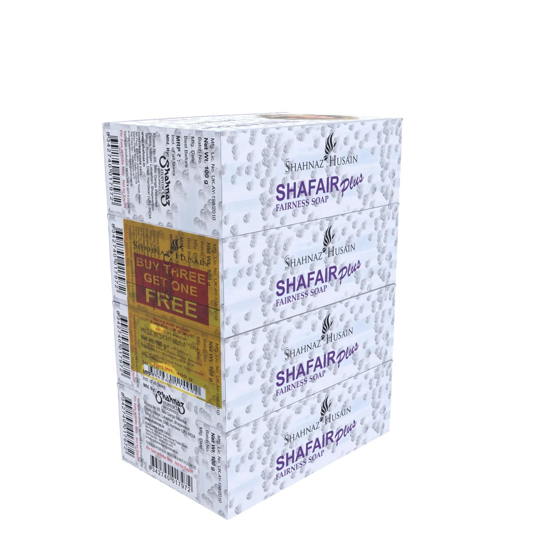 Shahnaz Husain Shafair Ayurvedic Fairness Soap - 100g X 4 - (Buy 3 Get 1 FREE)