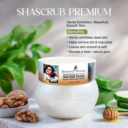 Shahnaz Husain Shascrub Premium Walnut Face & Body Scrub 175g