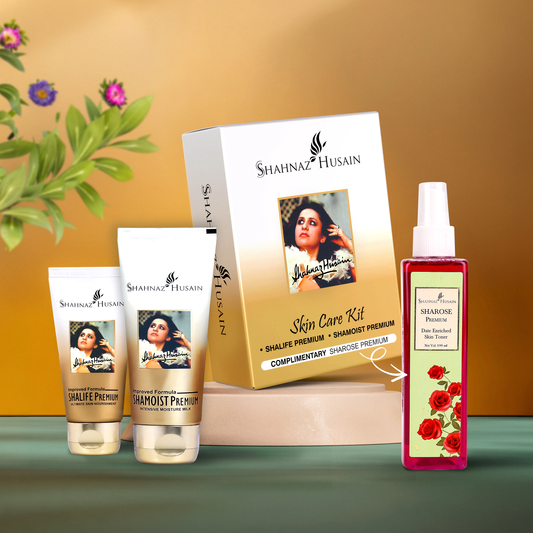 Shahnaz Husain Skincare Kit Premium  (Shalife Premium 60gm + Shamoist Premium 100gm) - Free Sharose Premium 100ml  Worth Rs. 385