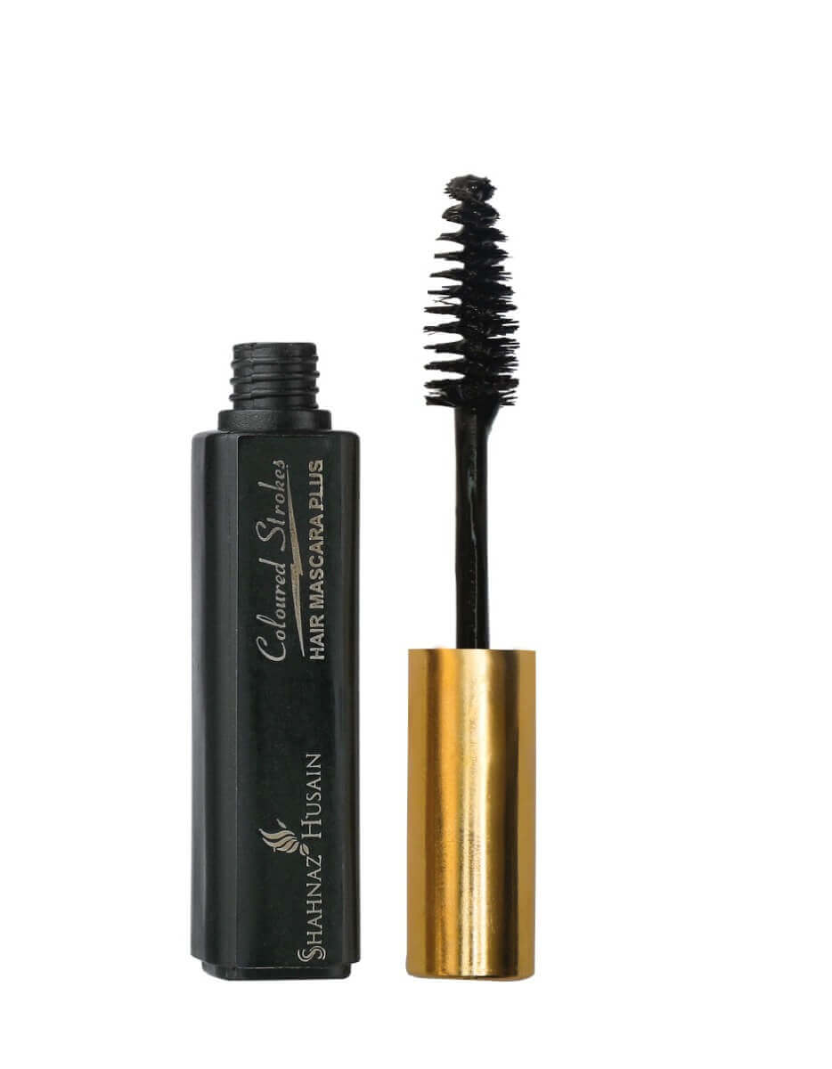 Shahnaz Husain Hair Mascara Plus - Instant Glamour Hair Colour - 10ml/ Shade No.6- Black