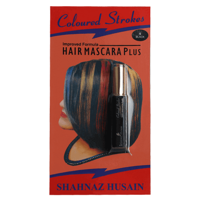 Shahnaz Husain Hair Mascara Plus - Instant Glamour Hair Colour - 10ml/ Shade No.6- Black