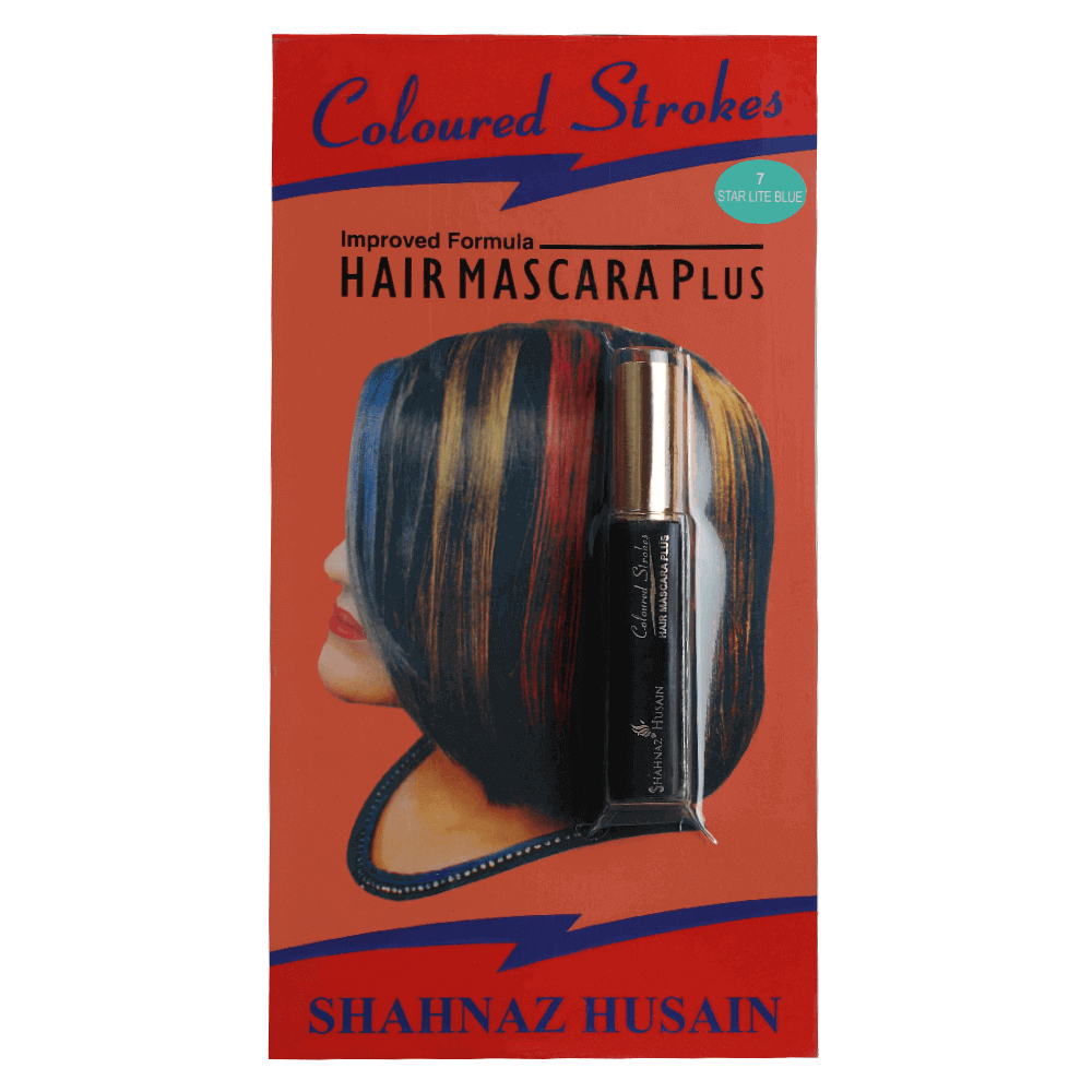 Shahnaz Husain Hair Mascara Plus - Instant Glamour Hair Colour - 10ml/ Shade No.7- Starlight Blue