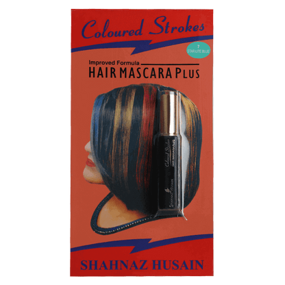 Shahnaz Husain Hair Mascara Plus - Instant Glamour Hair Colour - 10ml/ Shade No.7- Starlight Blue