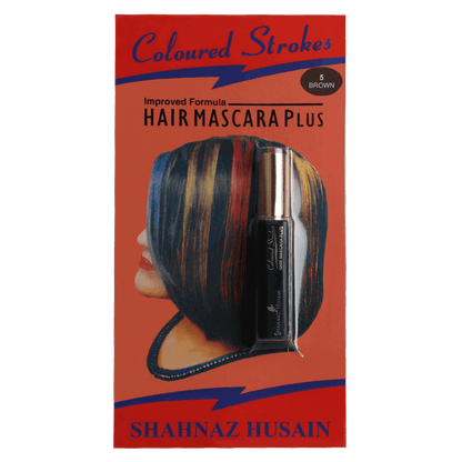 Shahnaz Husain Hair Mascara Plus - Instant Glamour Hair Colour - 10ml/ Shade No.5- Brown