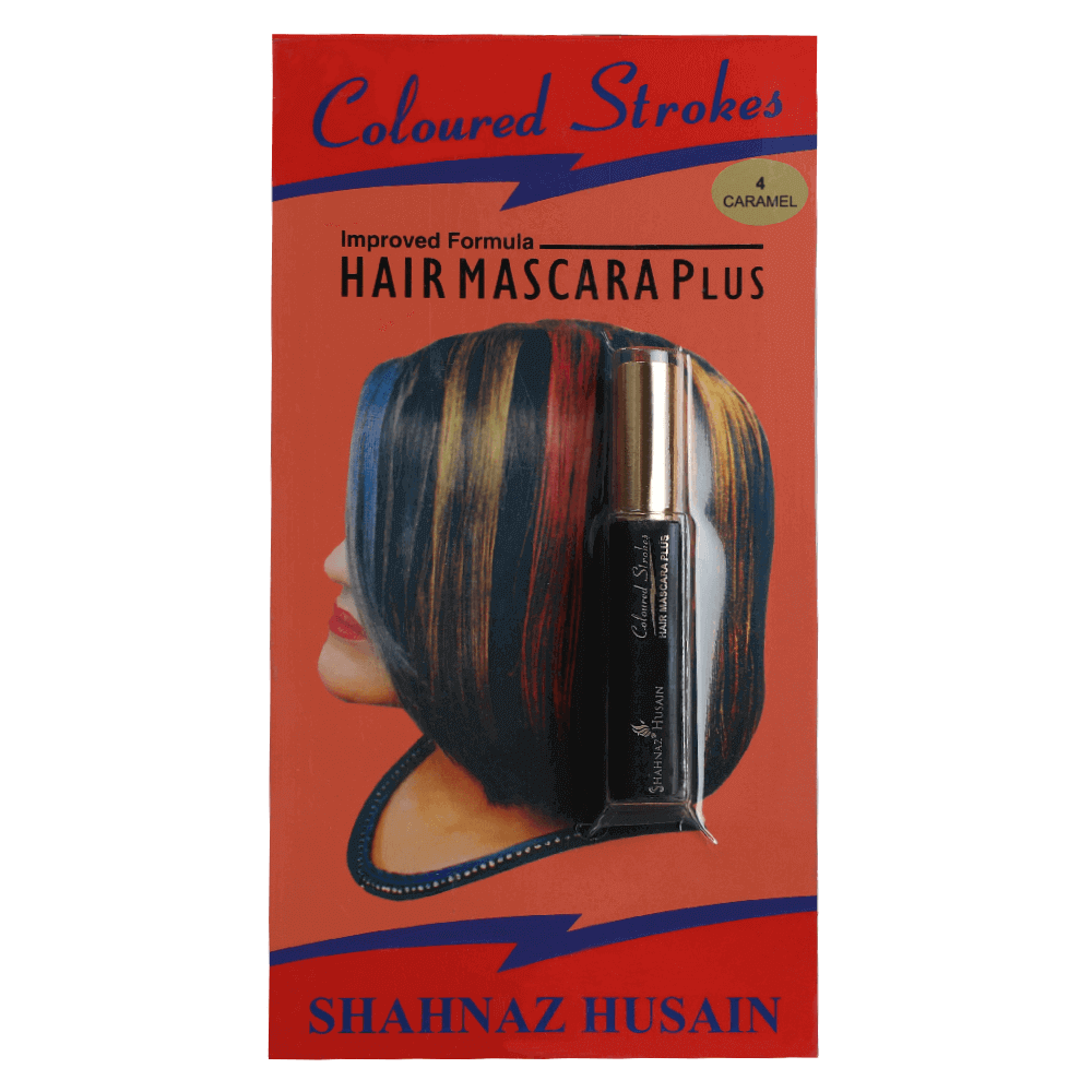 Shahnaz Husain Hair Mascara Plus - Instant Glamour Hair Colour - 10ml/ Shade No.4- Caramel