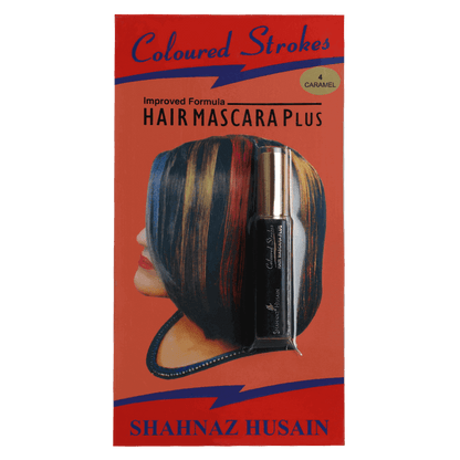 Shahnaz Husain Hair Mascara Plus - Instant Glamour Hair Colour - 10ml/ Shade No.4- Caramel