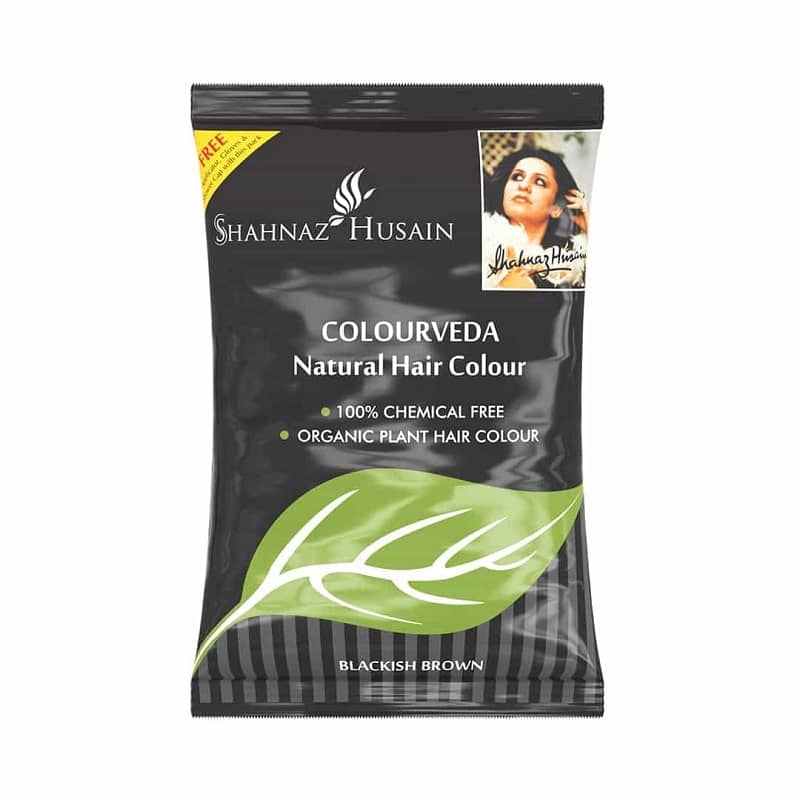 Shahnaz Husain Colourveda Natural Hair Colour - 100g (BLACKISH BROWN) + Forever Henna Precious Herb Mix – 100g)