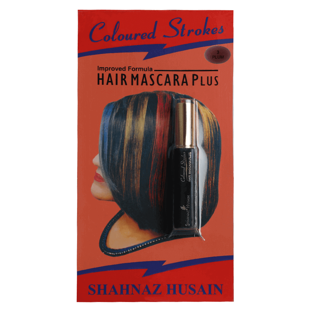 Shahnaz Husain Hair Mascara Plus - Instant Glamour Hair Colour - 10ml/ Shade No.3- Plum